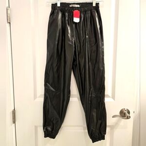 Faux Leather Joggers